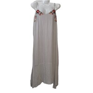 LUSH Liliac Floral Embroidered Flowy Sleeveless Dress Medium Boho Long Floral